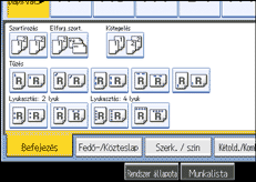 A kezelőpanel képernyőjének bemutatása