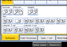 A kezelőpanel képernyőjének bemutatása