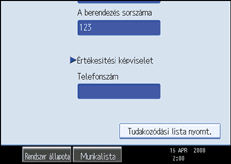 &Aacute;bra a kijelz� kezel�panelj&eacute;r�l