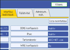 műveleti kezelőpanel képernyője, illusztráció