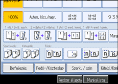 A kezelőpanel képernyője