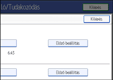 A kezel�panel k&eacute;perny�je