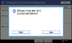 A kezel�panel k&eacute;perny�je