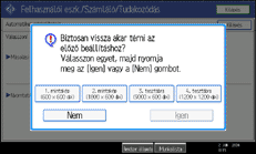 A kezel�panel k&eacute;perny�je