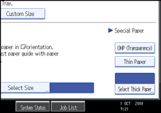 Operation panel screen illustration