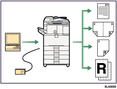 Illustration of using this machine as a printer