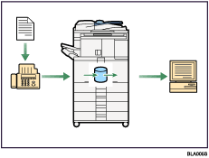 Illustration of paperless fax reception