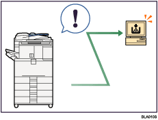 Illustration of monitoring the machine via computer