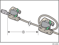 illustration of Ethernet cable with ferrite core 