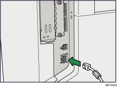 illustration of connecting the Ethernet interface cable