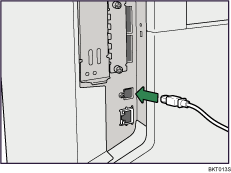 illustration of connecting the USB interfece cable