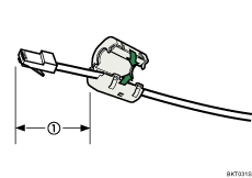 illustration of Ethernet cable with ferrite core 