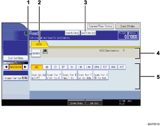 Operation panel screen illustration numbered callout illustration