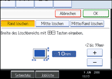 Die Abbildung zeigt die Bedienfeldanzeige