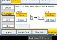 Ilustraci&oacute;n de la pantalla del panel de operaciones