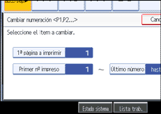 Ilustración de la pantalla del panel de operaciones