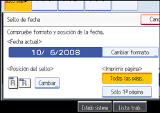 Ilustraci&oacute;n de la pantalla del panel de operaciones