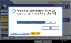Ilustraci&oacute;n de la pantalla del panel de operaciones