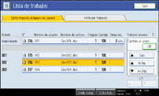 Ilustraci&oacute;n de la pantalla del panel de operaciones