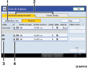 Ilustraci&oacute;n con llamadas numeradas de la pantalla del panel de operaciones
