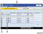 Ilustraci&oacute;n con llamadas numeradas de la pantalla del panel de operaciones