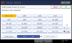 Ilustraci&oacute;n de la pantalla del panel de operaciones