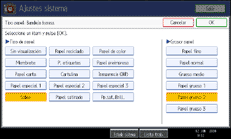 Ilustraci&oacute;n de la pantalla del panel de operaciones