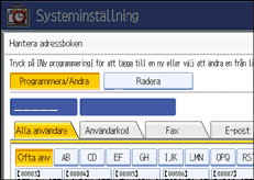 Bild på användarpanelen