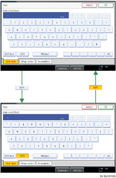 Bild av tangenterna.