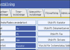 bild av användarpanelens skärm