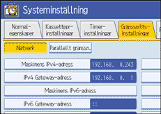 Bild på användarpanelens skärm