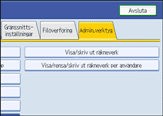 Bild på användarpanelens skärm
