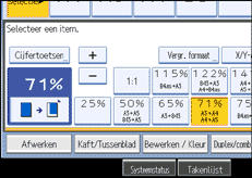 Schermafbeelding bedieningspaneel
