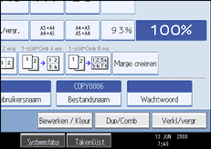 Schermafbeelding bedieningspaneel