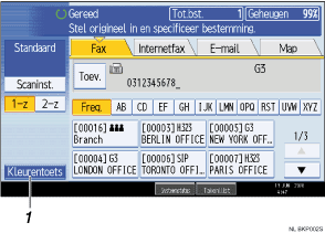Schermafbeelding bedieningspaneel met genummerde bijschriften