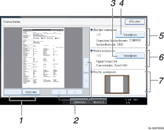 Genummerde oproepafbeelding schermafbeelding bedieningspaneel