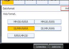 Illustrasjon av skjermpanelet