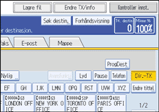 Illustrasjon over kontrollpanelet
