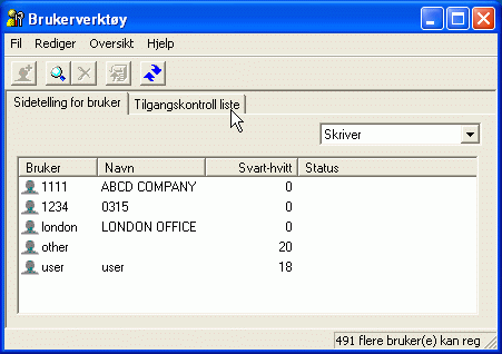 Illustrasjon av programskjerm