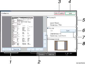 Nummerert illustrasjon av betjeningspanel