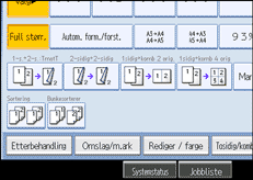Illustrasjon av betjeningsskjermbildet