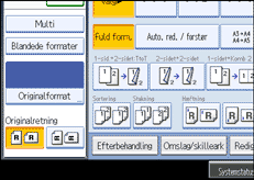 Illustration af betjeningspanelets sk&aelig;rm