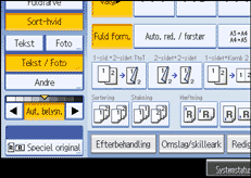 Illustration af betjeningspanelets sk&aelig;rm