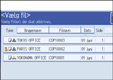 Illustration af betjeningspanelets skærm