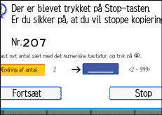 Illustration af betjeningspanelets sk&aelig;rm