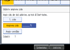 Illustration af betjeningspanelets sk&aelig;rm