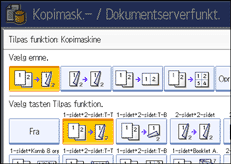 Illustration af betjeningspanelets skærm
