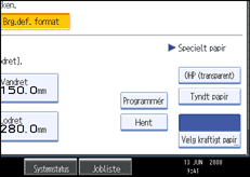 Illustration af betjeningspanelets sk&aelig;rm