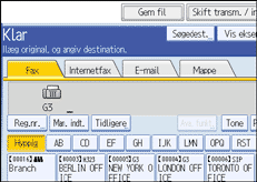 Illustration af sk&aelig;rmen p&aring; betjeningspanelet
