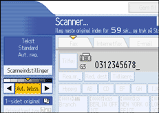 Illustration af sk&aelig;rmen p&aring; betjeningspanelet